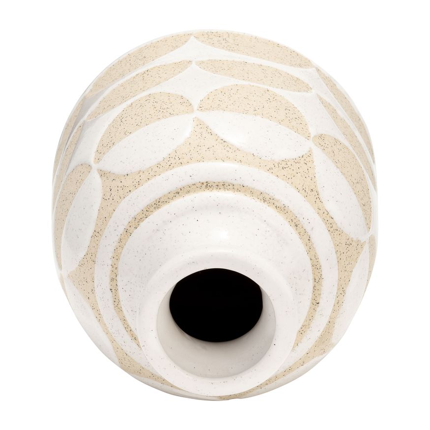 Sagebrook™ 10" Ceramic Half Circles Vase - Ivory