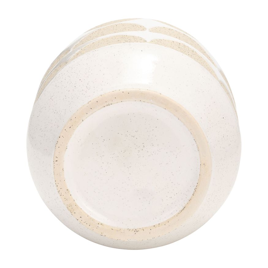 Sagebrook™ 10" Ceramic Half Circles Vase - Ivory