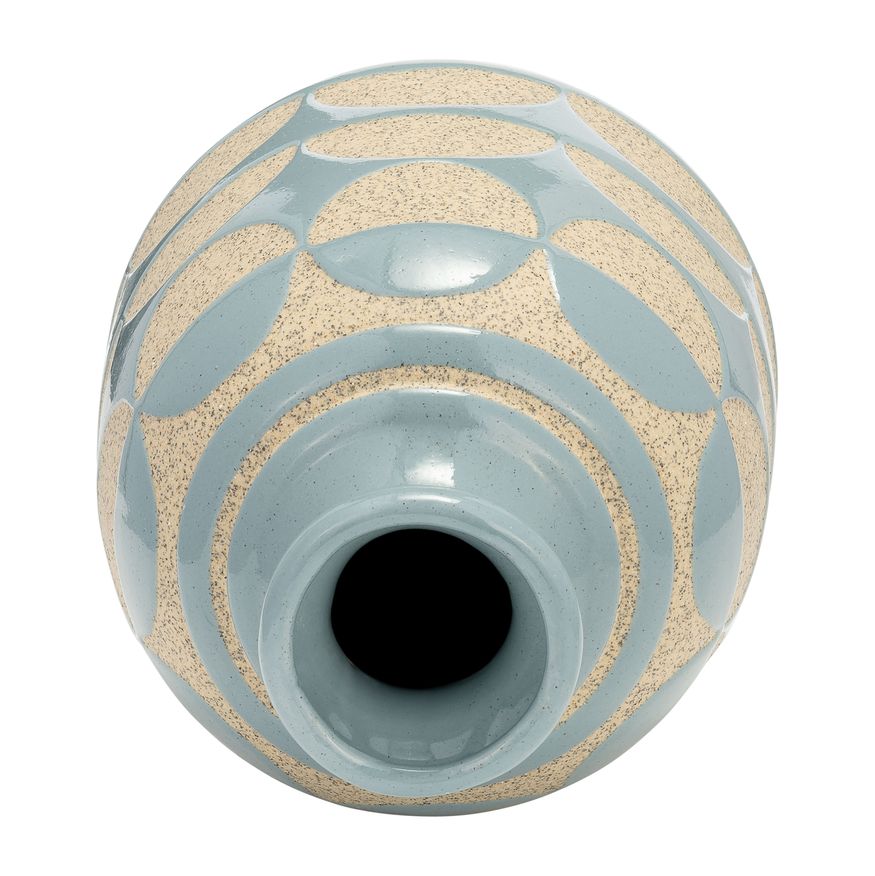 Sagebrook™ 10" Ceramic Half Circles Vase - Cameo Blue