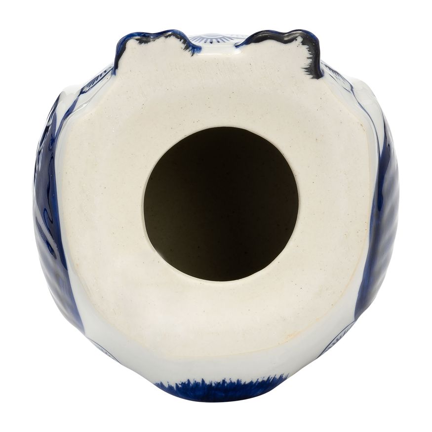 Sagebrook 5" Ceramic Chinoiserie Owl - Blue/White