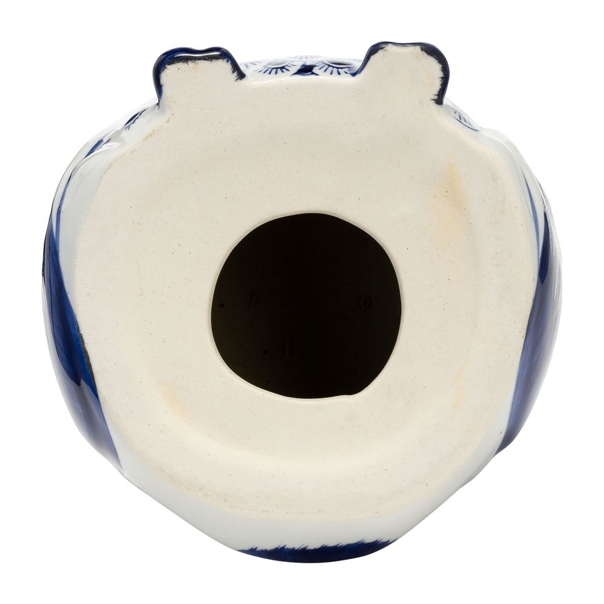 Sagebrook 6" Ceramic Chinoiserie Owl - Blue/White