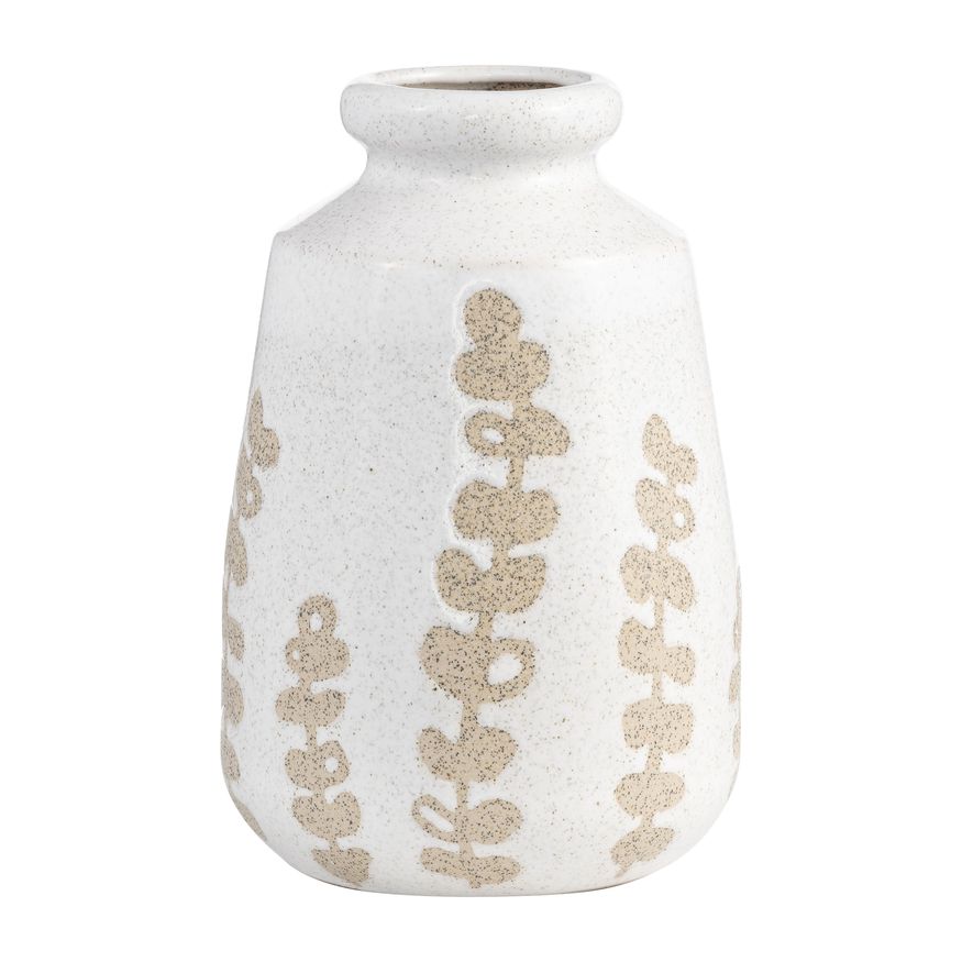 Sagebrook 10" Ceramic Botanical Vase - Ivory