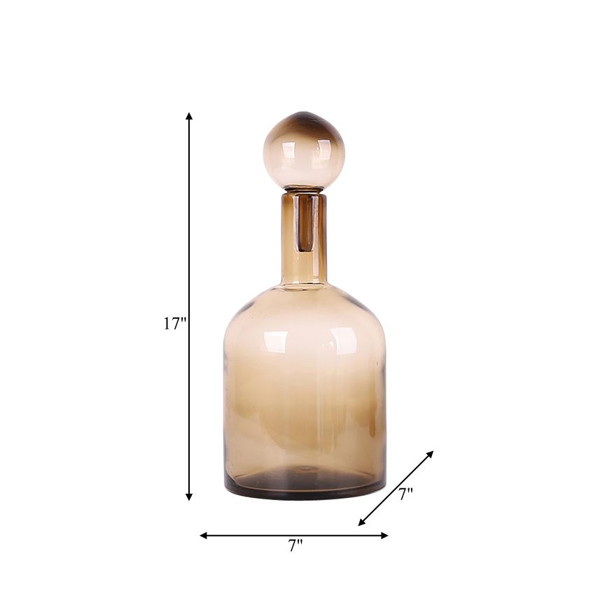 Sagebrook™ 17" Glass Bottle With Stopper - Taupe