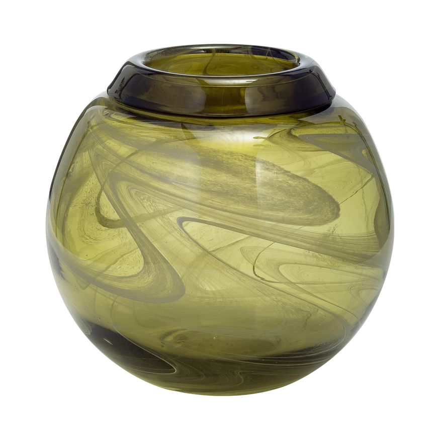 Sagebrook - 7" Glass Bowl Green Swirl