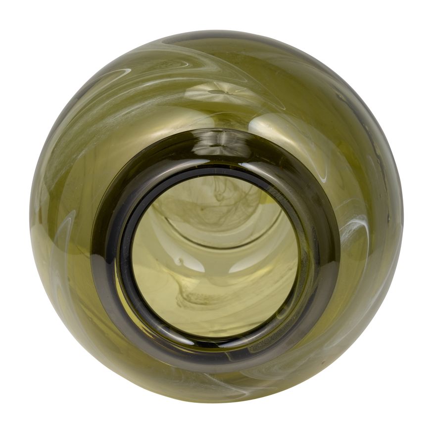 Sagebrook - 7" Glass Bowl Green Swirl