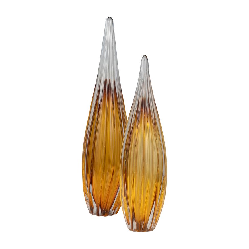 Sagebrook 19" Glass Paperweight - Amber