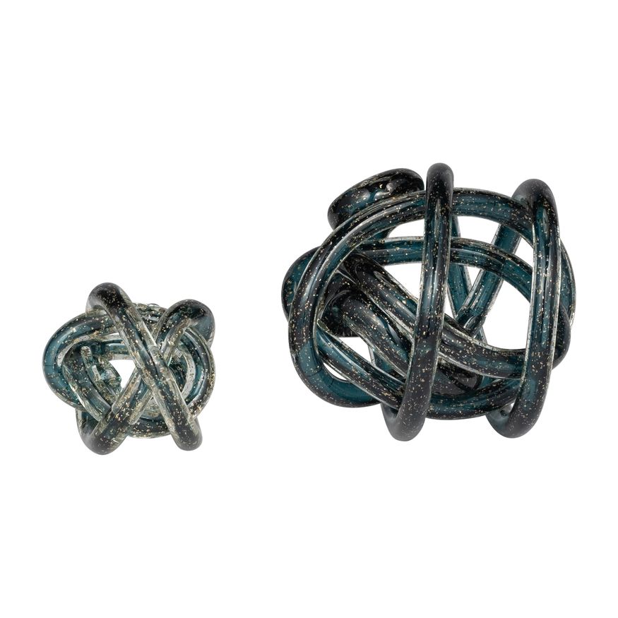 Sagebrook 6" Glass Knot - Blue