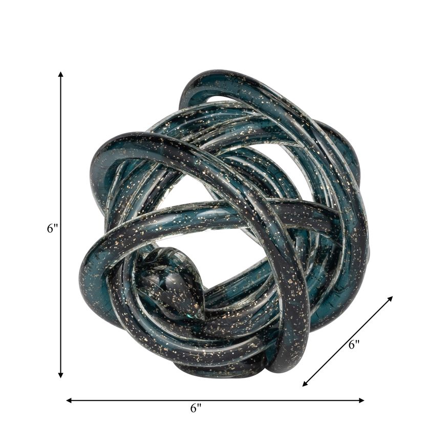 Sagebrook 6" Glass Knot - Blue