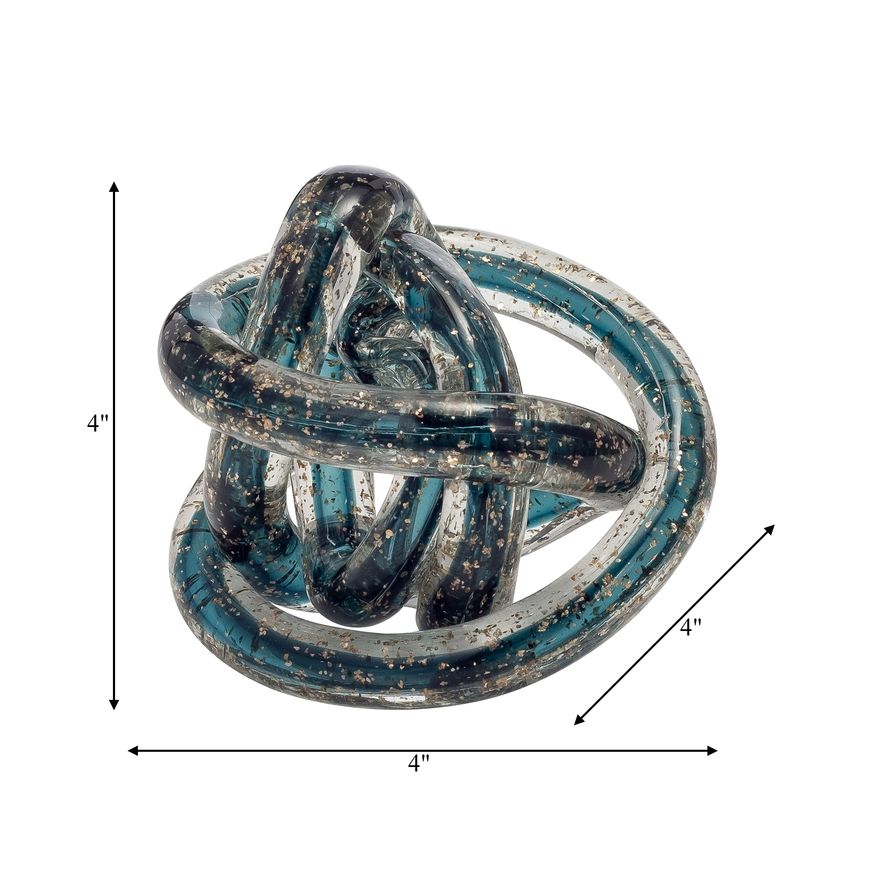 Sagebrook 4" Glass Knot - Blue