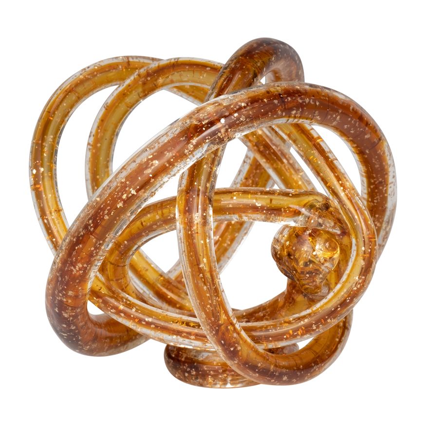 Sagebrook 6" Glass Knot - Amber