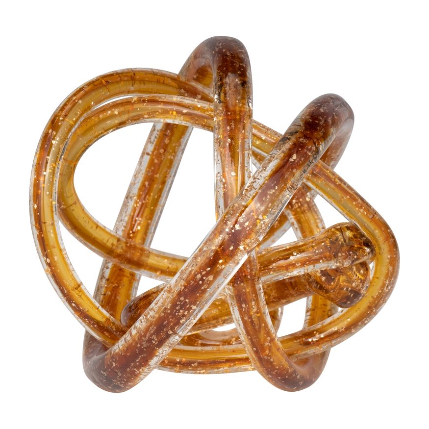 Sagebrook 6" Glass Knot - Amber