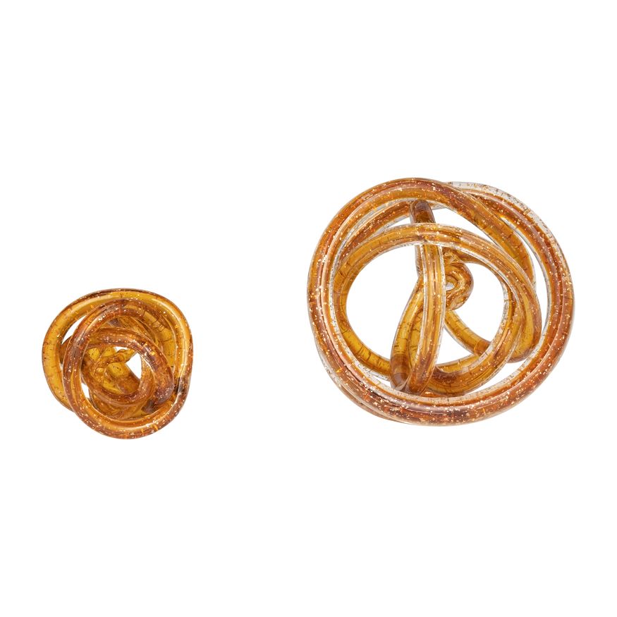 Sagebrook 6" Glass Knot - Amber