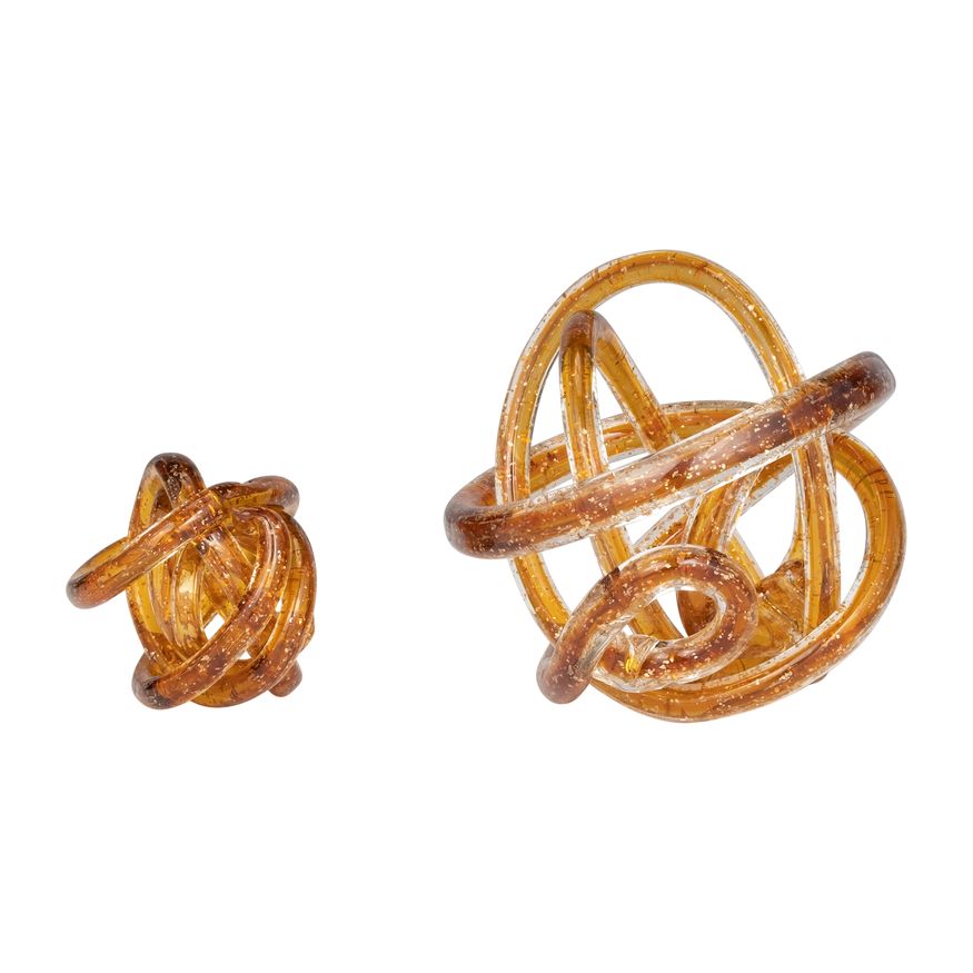 Sagebrook 6" Glass Knot - Amber