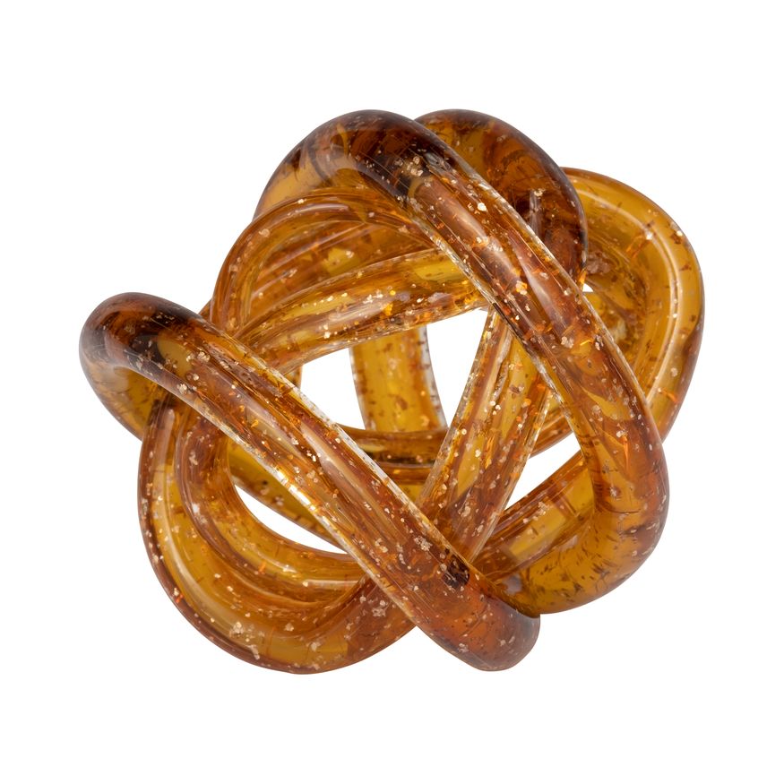 Sagebrook 4" Glass Knot - Amber