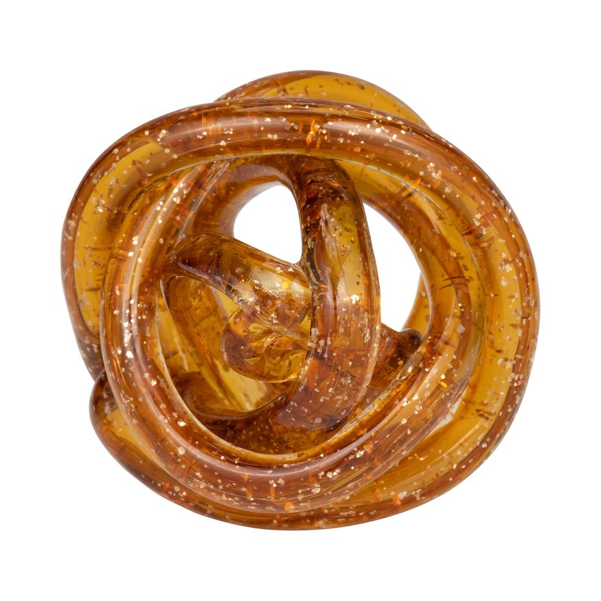 Sagebrook 4" Glass Knot - Amber