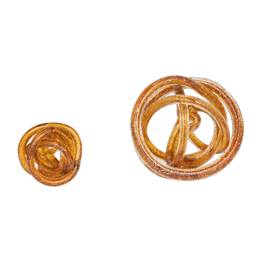 Sagebrook 4" Glass Knot - Amber