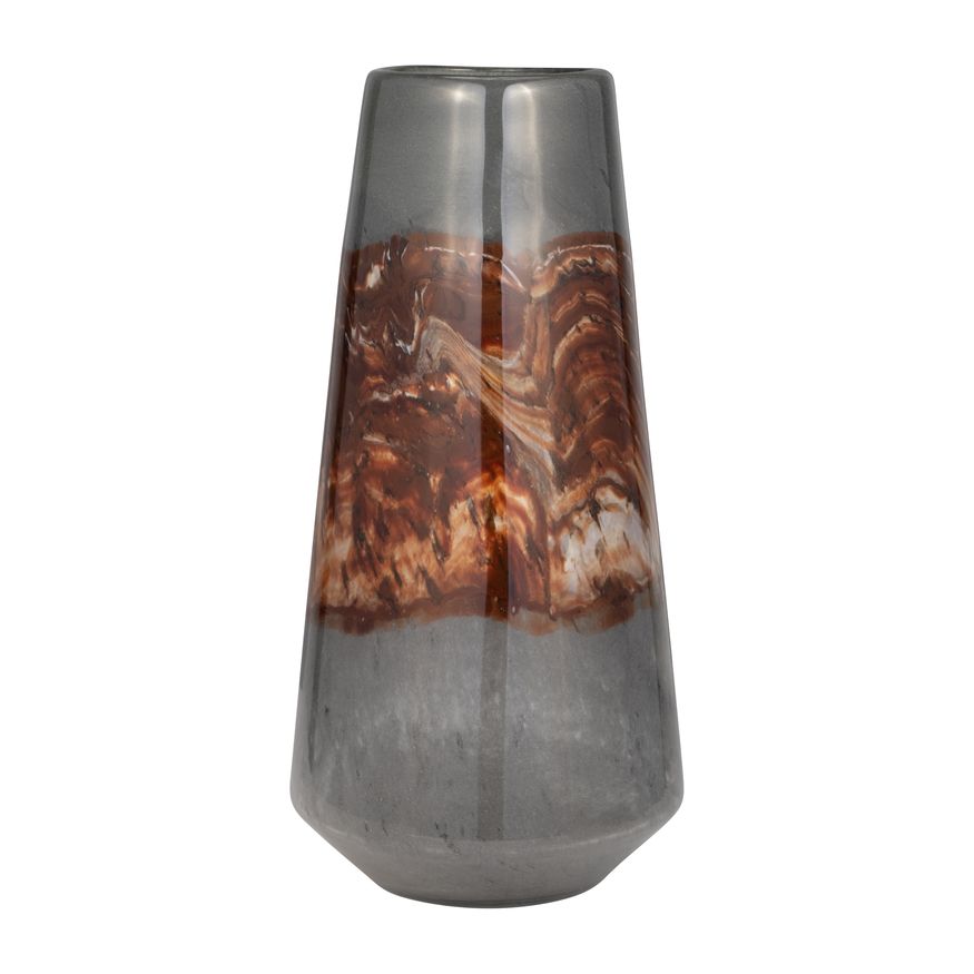 Sagebrook 17" Glass Vase - Gray/Brown