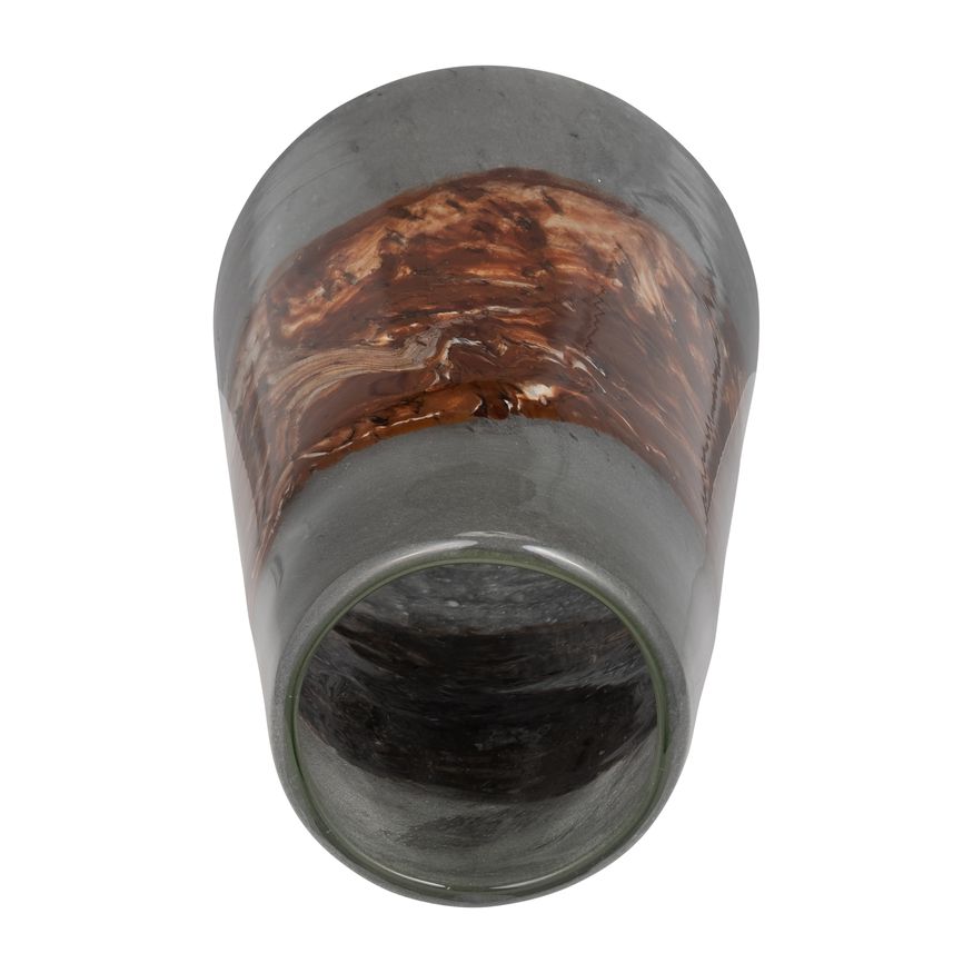 Sagebrook 17" Glass Vase - Gray/Brown