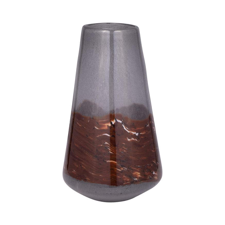 Sagebrook 14" Glass Vase - Gray/Brown