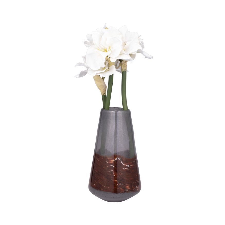 Sagebrook 14" Glass Vase - Gray/Brown