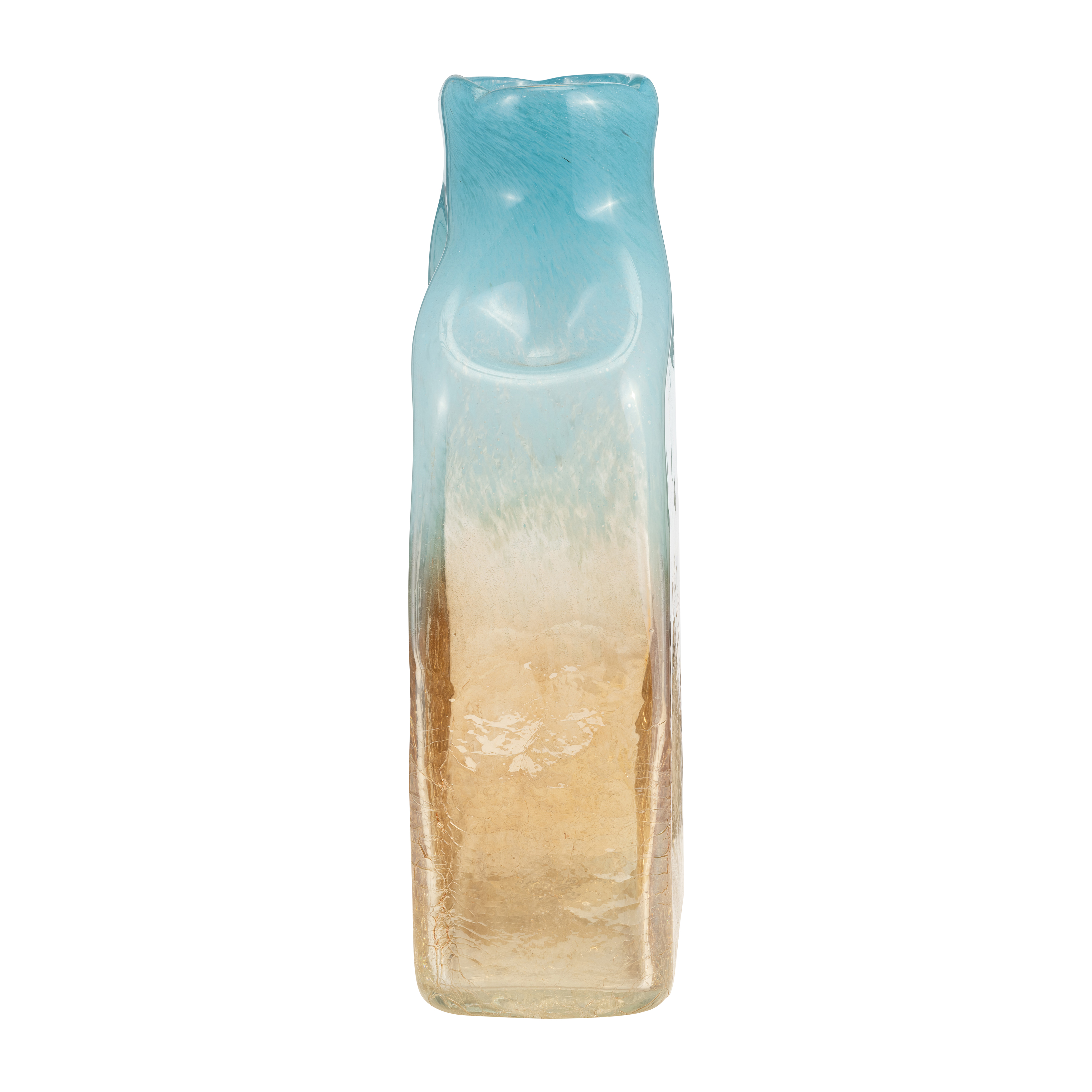 Sagebrook 14" Glass Vase - Teal/Apricot