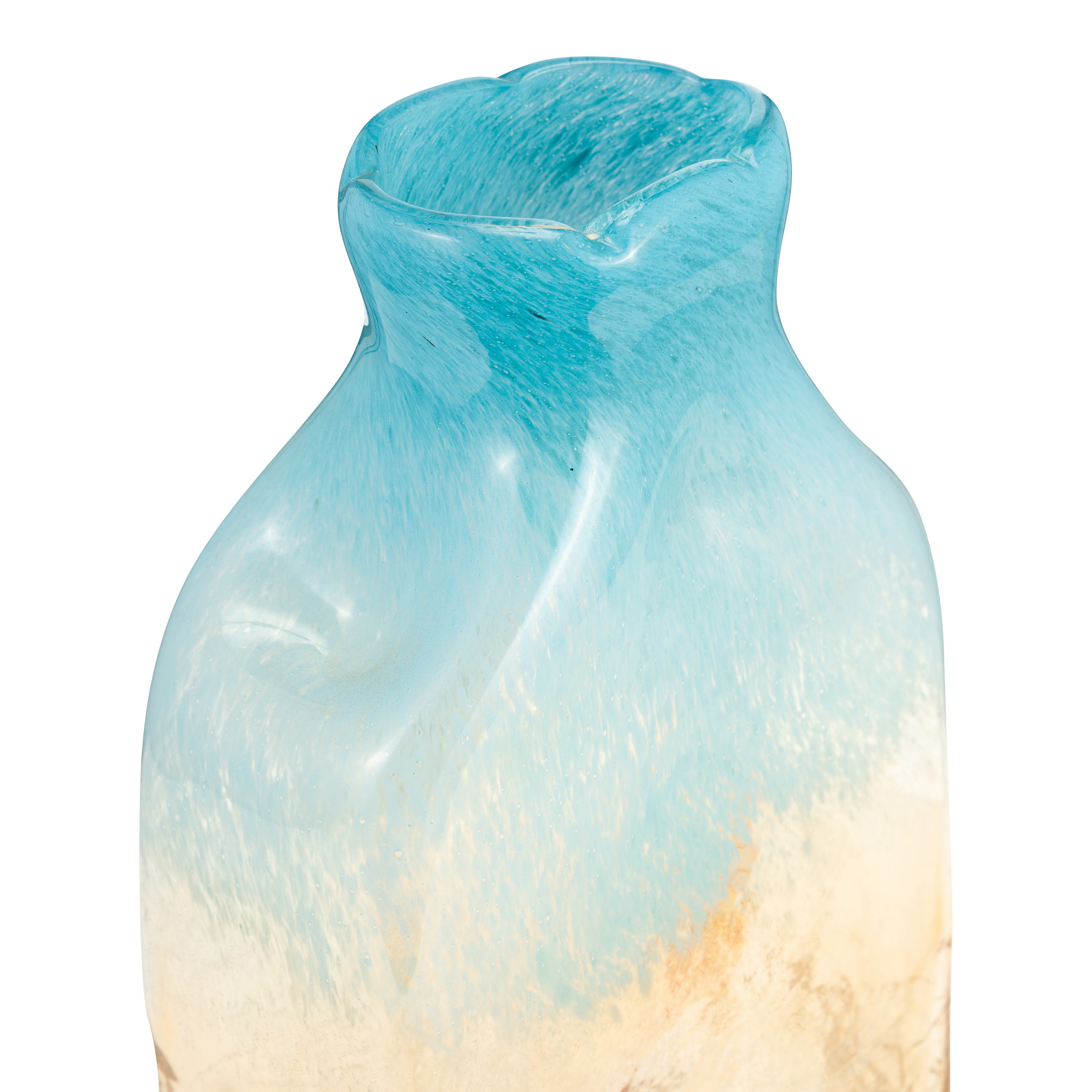 Sagebrook 14" Glass Vase - Teal/Apricot