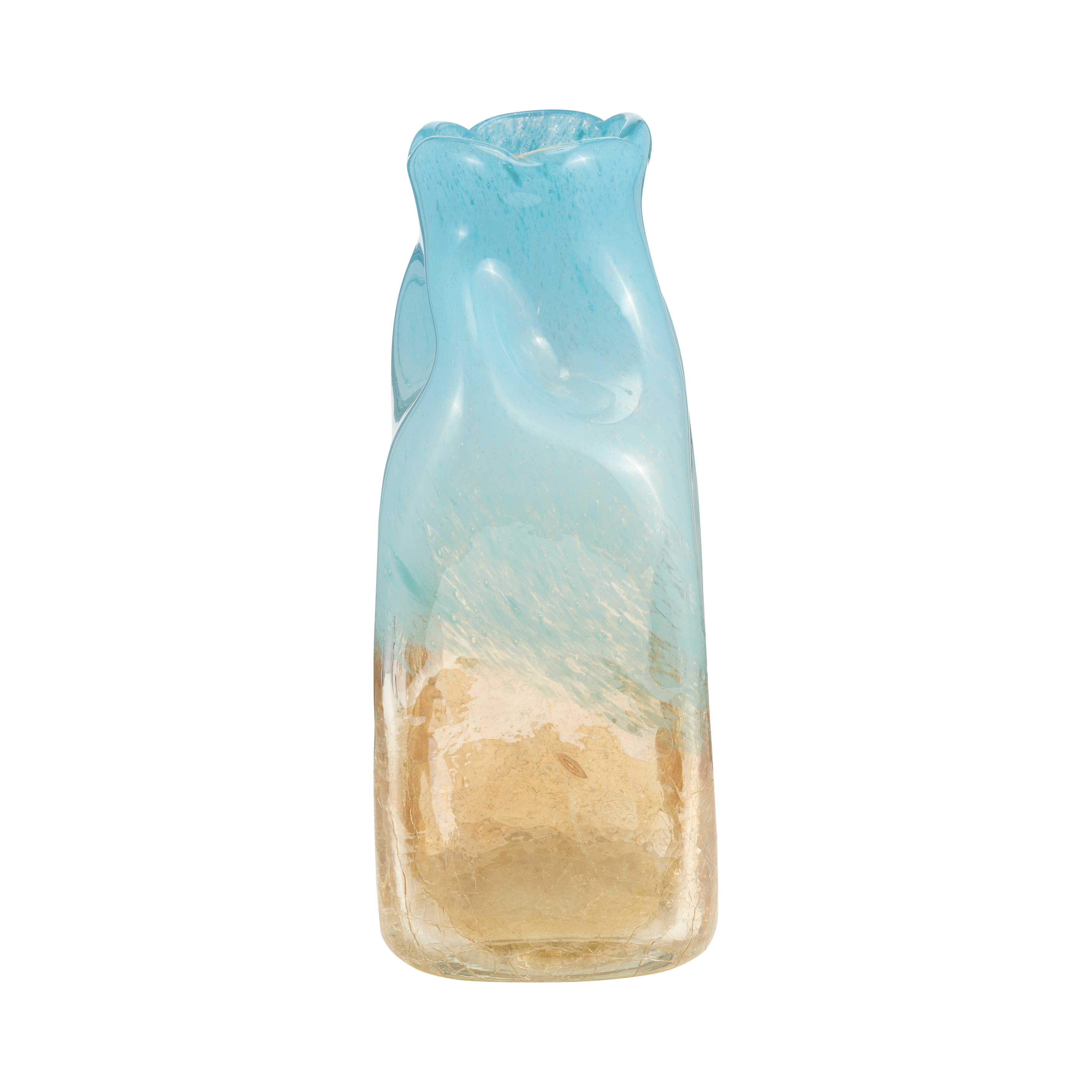 Sagebrook 11" Glass Vase - Teal/Apricot