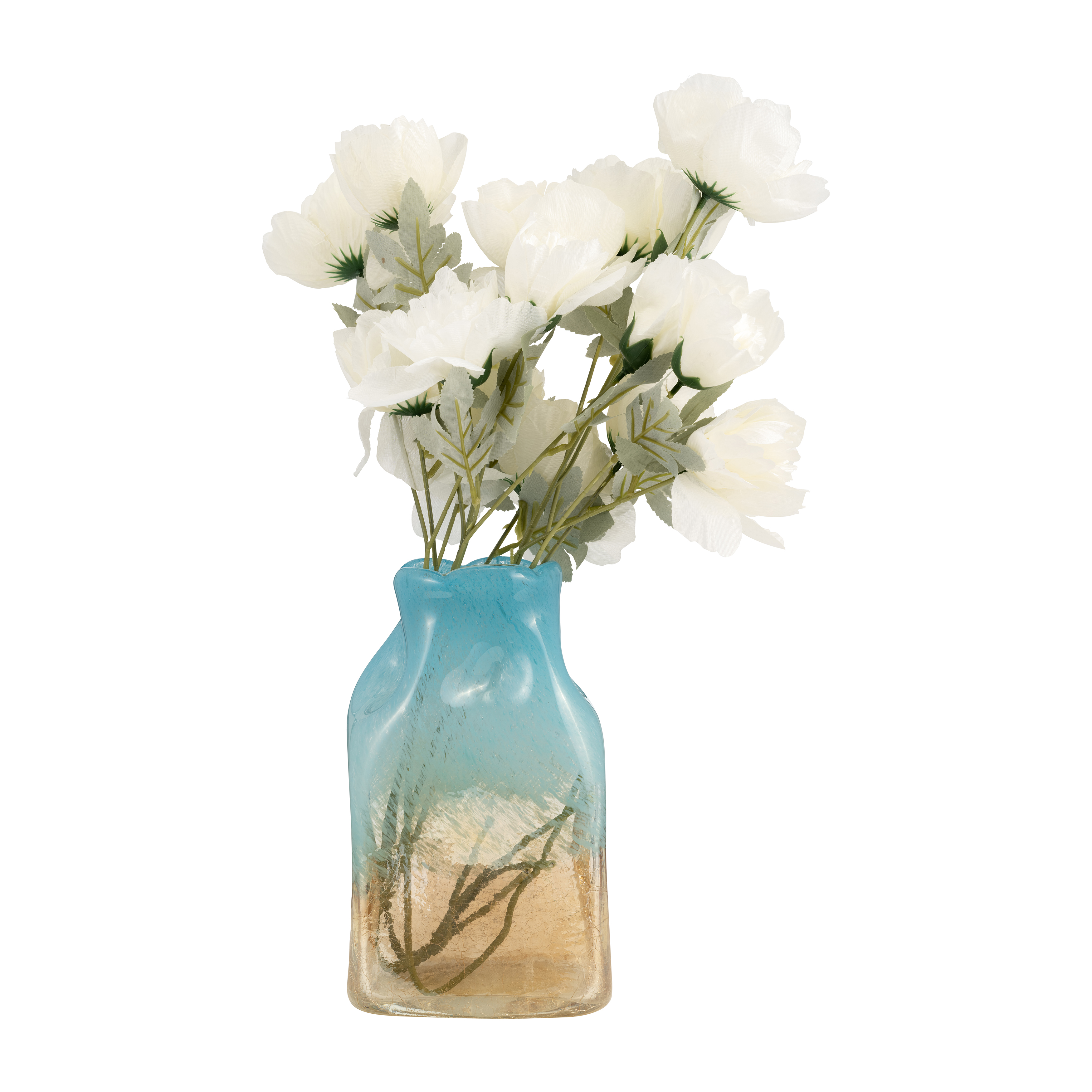 Sagebrook 11" Glass Vase - Teal/Apricot