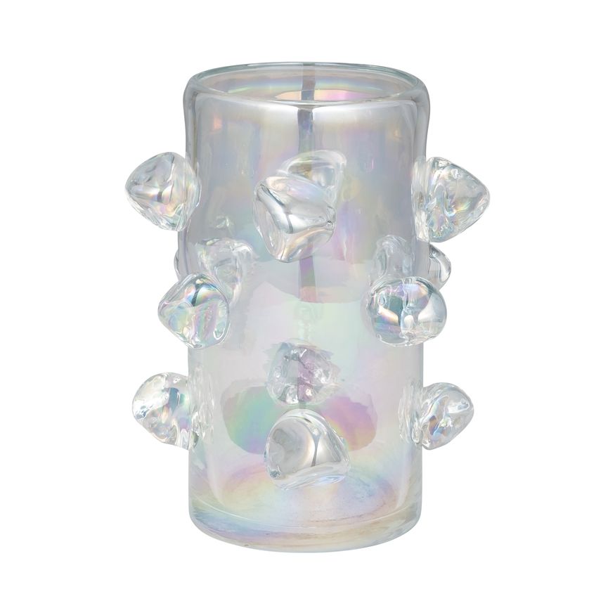 Sagebrook - 9" Glass Vase With Knots Irid