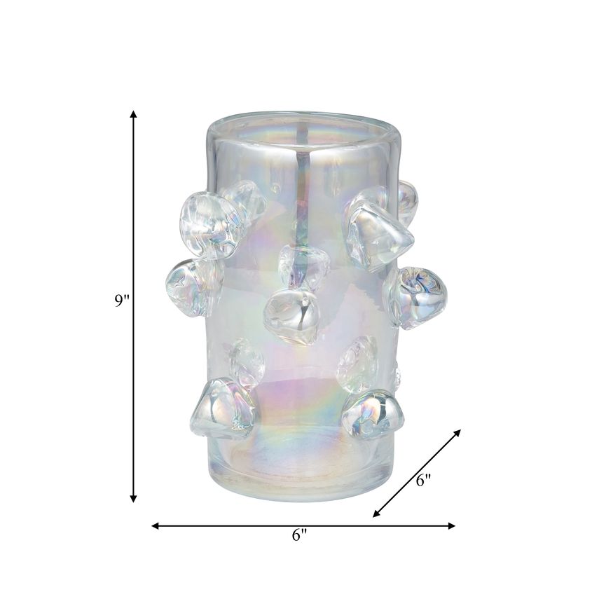 Sagebrook - 9" Glass Vase With Knots Irid