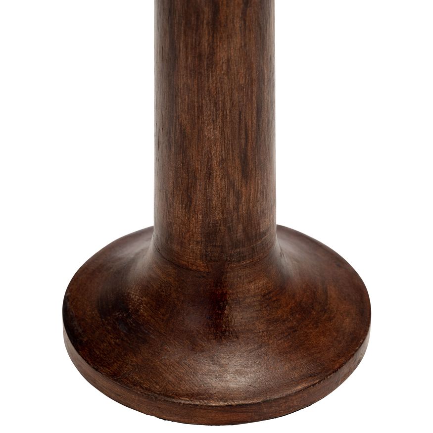 Sagebrook 9" Wood Rustic Taper Candle Holder - Dark Brwn