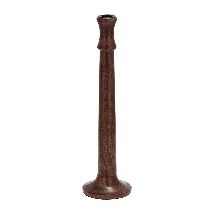 Sagebrook 9" Wood Rustic Taper Candle Holder