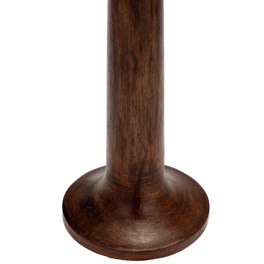 Sagebrook 15" Wood Rustic Taper Candle Holder - Dark Brwn