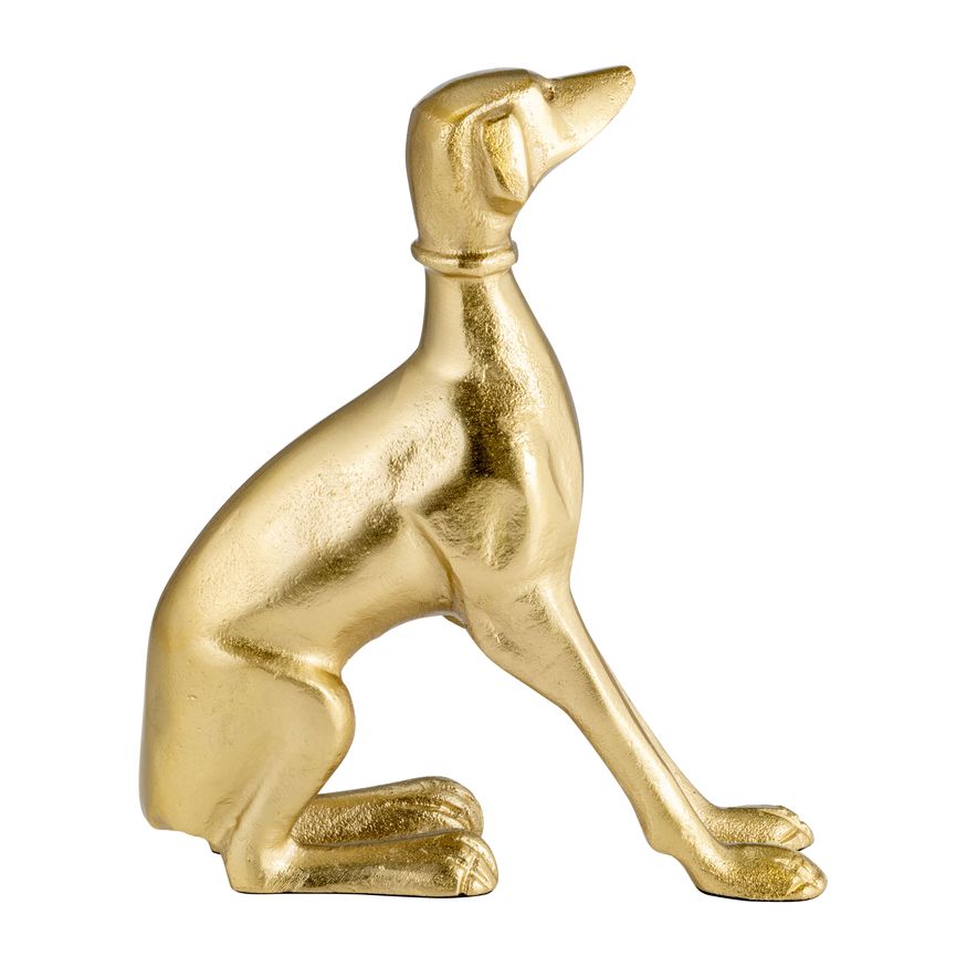 Sagebrook 8" Metal Dog Sitting - Gold