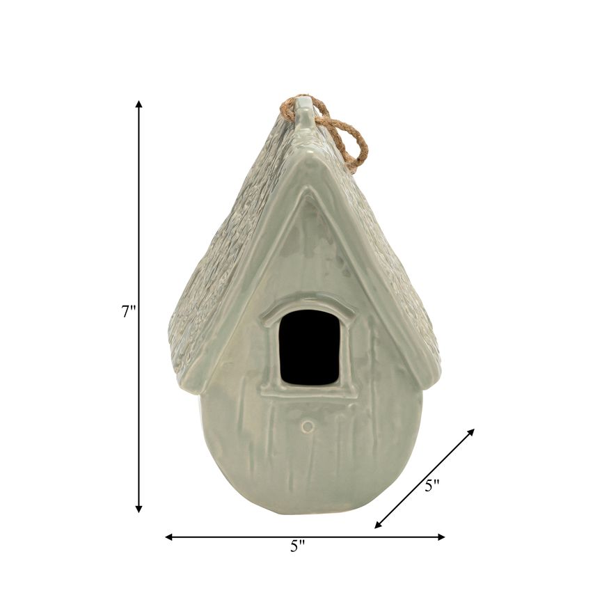 Sagebrook Ceramic Decorative Light Green Old Bird House