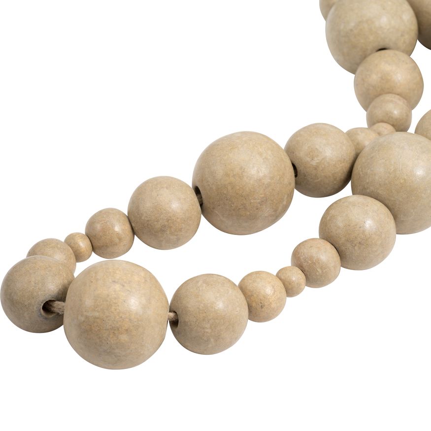 Sagebrook - 84" Wood Stonewash Bead Garland in Ivory