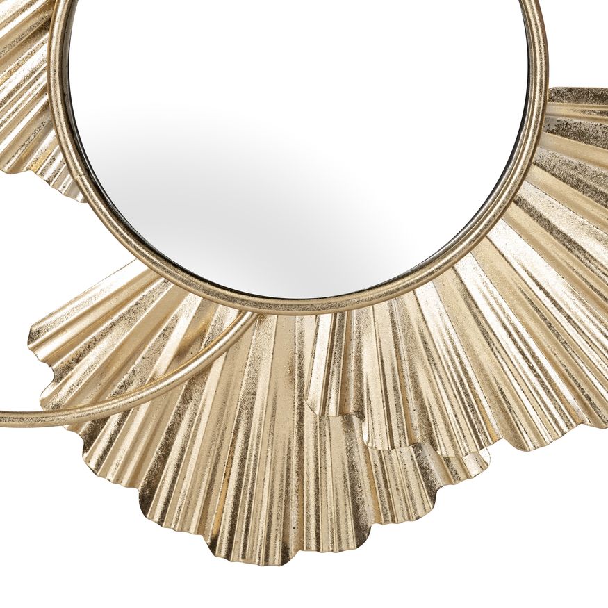 Sagebrook - Metal Fan Loops Mirrored Wall Decor in Gold