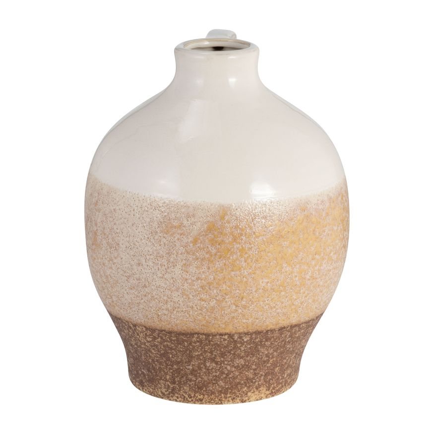 Sagebrook - 9" Ceramic Jug Vase in White/Tan