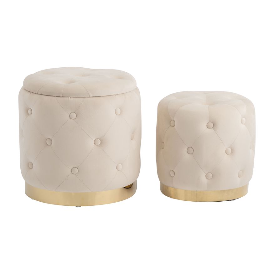 Sagebrook Tufted Storage Ottomans (Set Of 2)