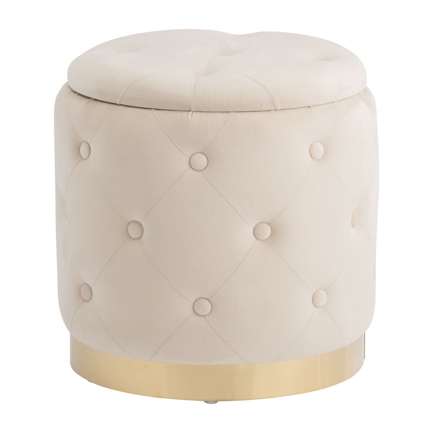 Sagebrook Tufted Storage Ottomans (Set Of 2) - Cream