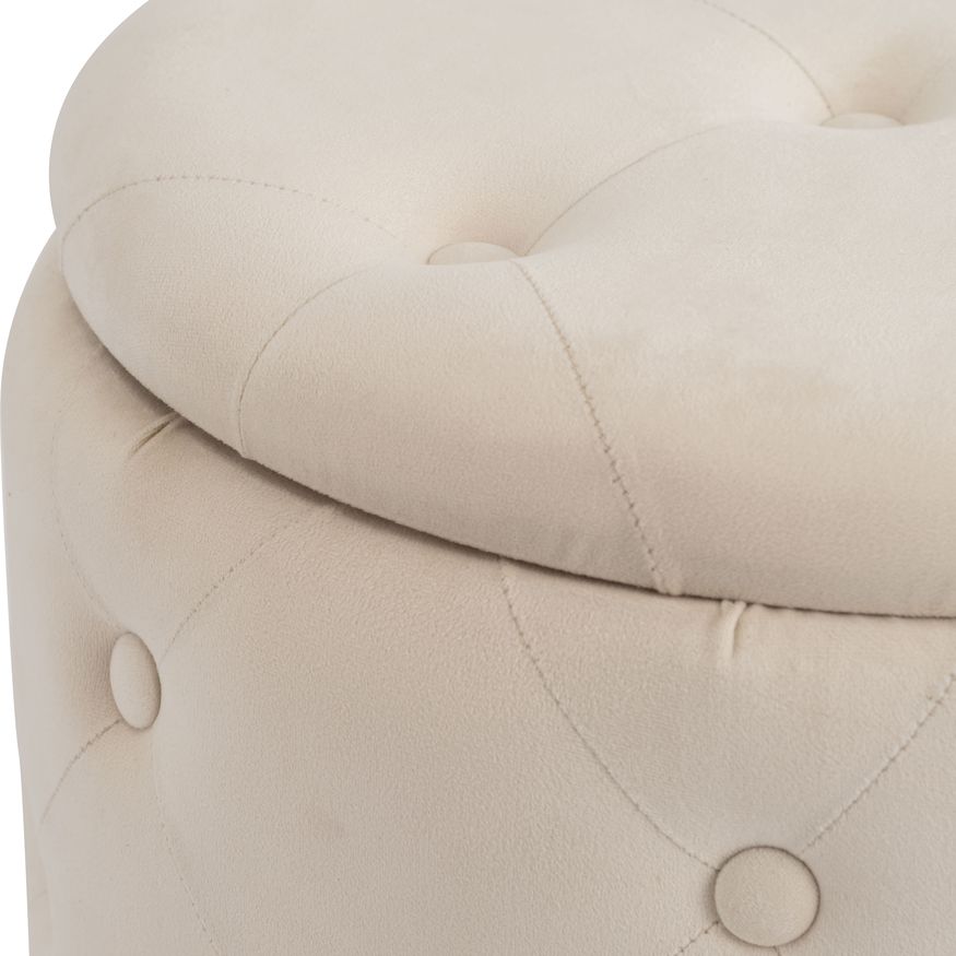 Sagebrook Tufted Storage Ottomans (Set Of 2) - Cream