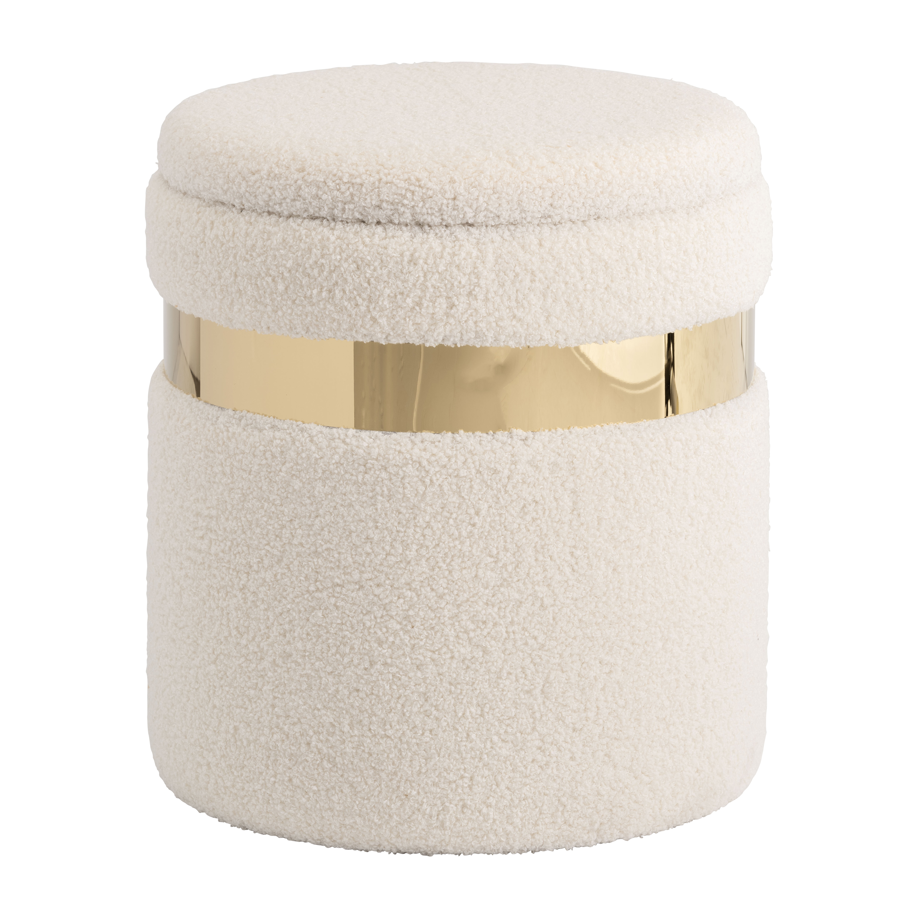 Sagebrook Belted Boucle Storage Ottomans (Set Of 2) - Ivory