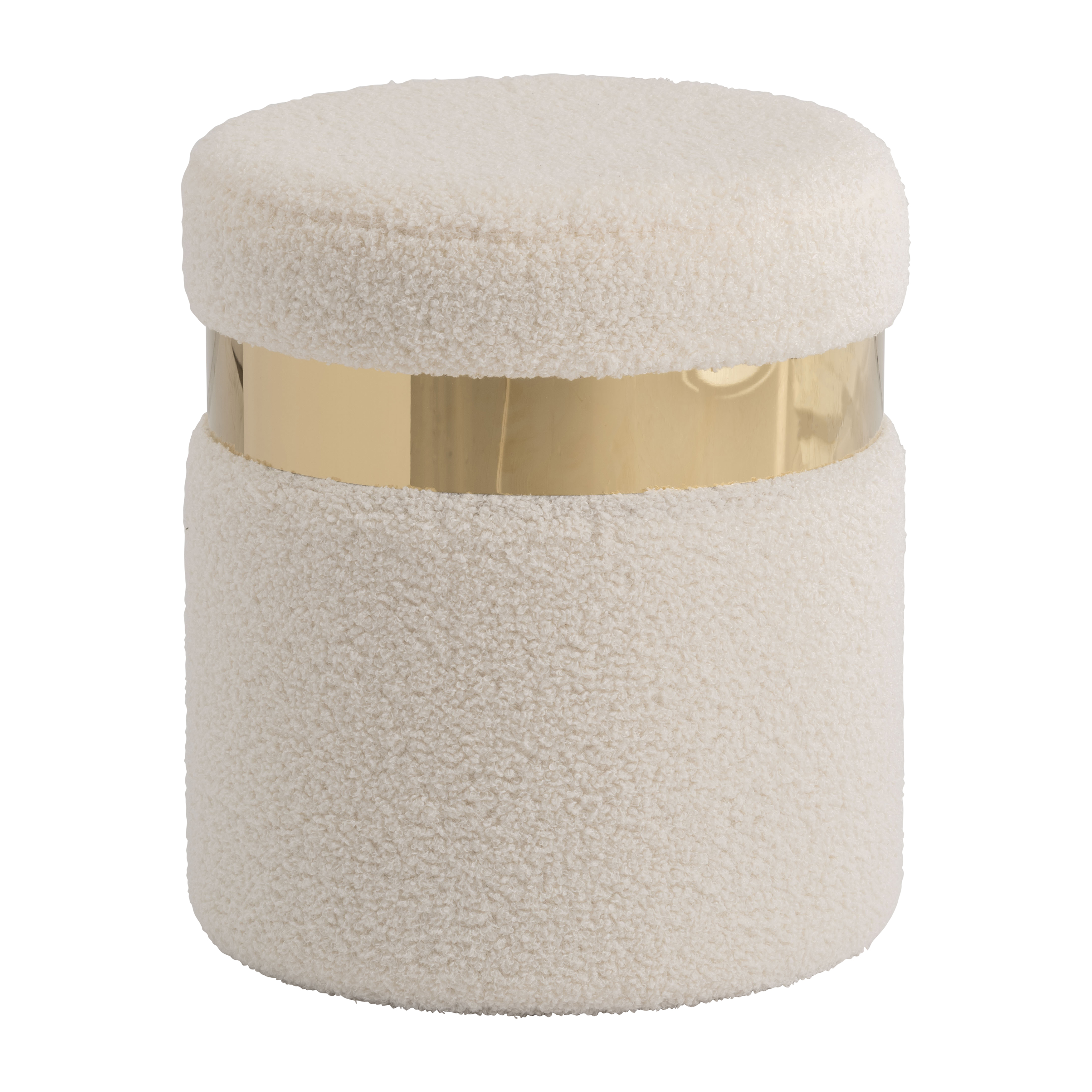 Sagebrook Belted Boucle Storage Ottomans (Set Of 2) - Ivory