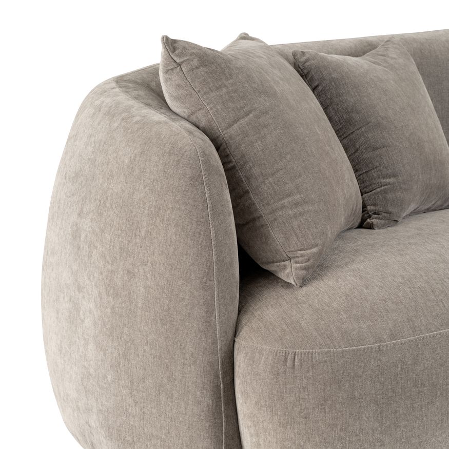 Sagebrook 4-Seater Curved Sofa - Gray