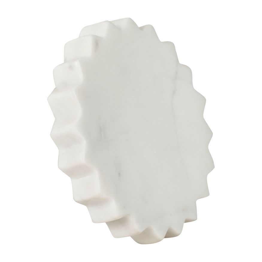 Sagebrook - 5"x5" Marble Flower Trinket Tray in White