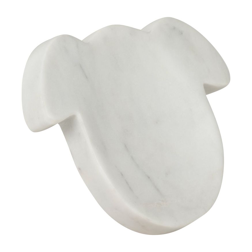 Sagebrook - 7"x5" Marble Dog Trinket Tray in White