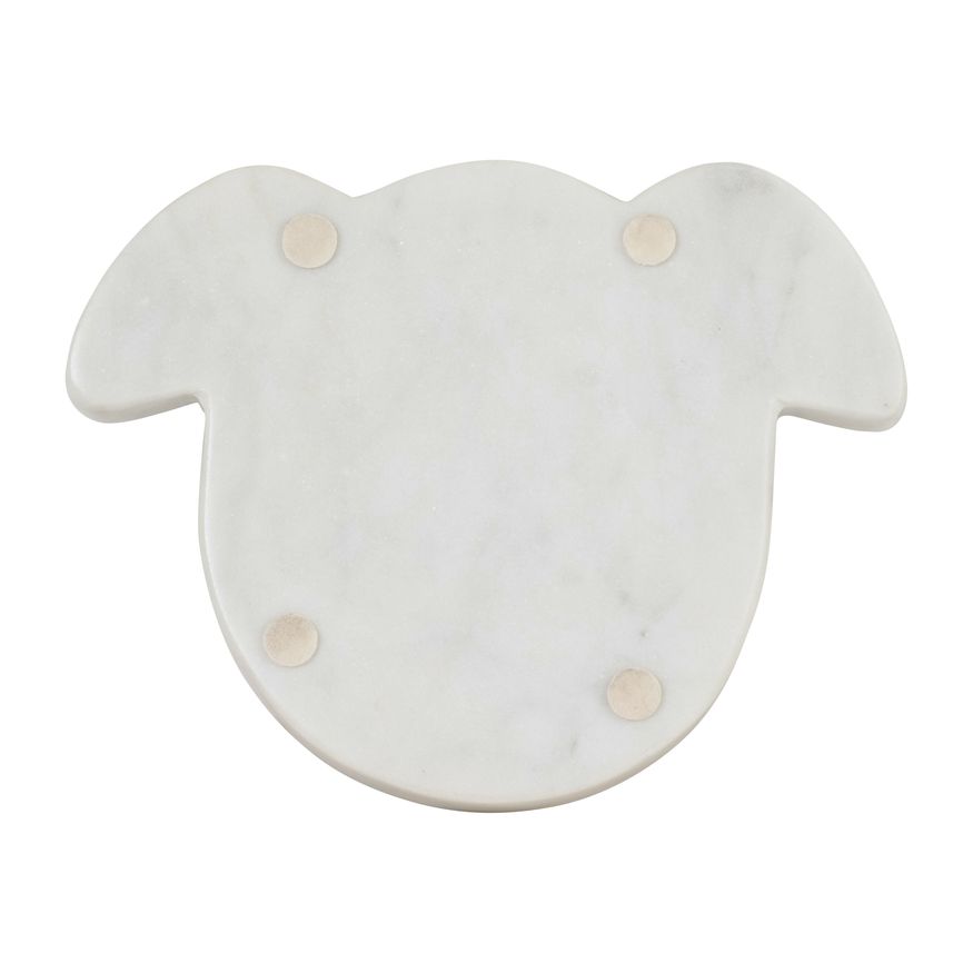 Sagebrook - 7"x5" Marble Dog Trinket Tray in White