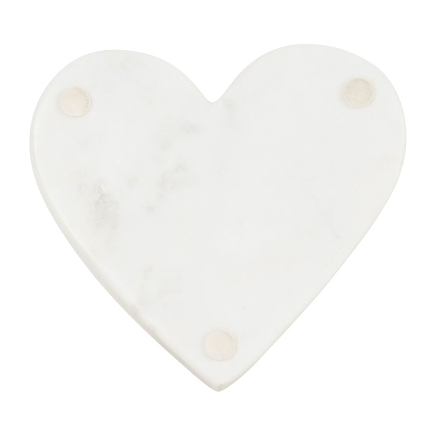 Sagebrook - 5"x5" Marble Heart Trinket Tray in White