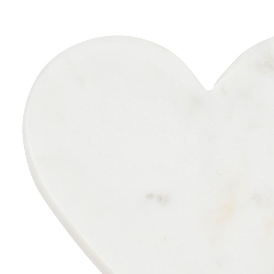 Sagebrook - 5"x5" Marble Heart Trinket Tray in White