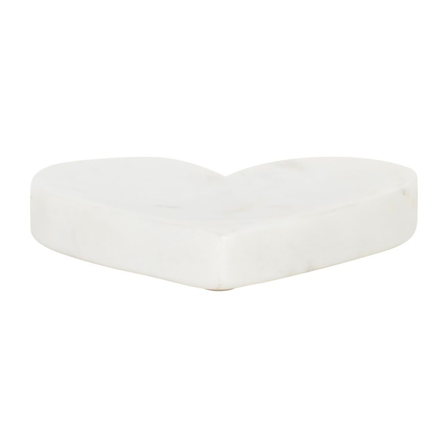 Sagebrook - 5"x5" Marble Heart Trinket Tray in White